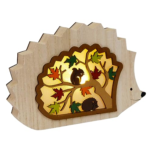 APODESS Herbstdeko LED Igel Deko Halloween Fensterdeko Nachtlicht Kinder Herbstdeko Figuren Herbst Aesthetic Fall Decor für Autumn Garten Fenster Draußen Innen von APODESS