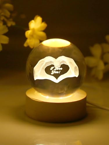 APODESS I Love You Kristallkugel Ich Liebe Dich Geschenke für Männer Frauen Jahrestag Hochzeitstag Liebesgeschenke Kristall Lamp Liebes Schneekugel von APODESS