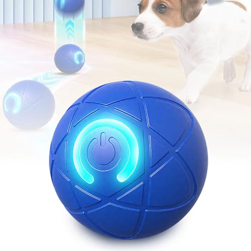 APODESS Springender Aktivierungsball für Hunde, 2025 Neu Interaktives Hundespielzeug Ball Hundespielzeug Intelligenz Selbstbeschäftigung mit USB für Katzen Hunde (Blau) von APODESS