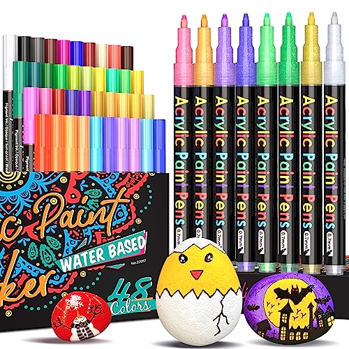 48 Acrylstifte für Steine Wasserfest, Steine zum Bemalen Acrylstifte für Steine, Acryl Stifte Wasserfeste Stifte Steine Bemalen Stifte für Holz Glas Papier Keramik Kürbis Papier, Bastelset Kinder 48 Acrylstifte für Steine Wasserfest, Steine zum Bemalen Acrylstifte für Steine, Acryl Stifte Wasserfeste Stifte Steine Bemalen Stifte für Holz Glas Papier Keramik Kürbis Papier, Bastelset Kinder von APOGO