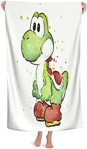 APOH Yoshi 3D-Druck Strandtuch Kinder Und Jugendliche Badetuch Pflegeleicht Mikrofaser Beach Towels Karikatur Handtuch Strand grün Dinosaurier (200x100cm, Yoshi1) von APOH