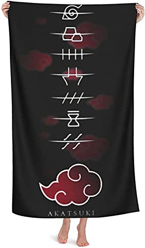 Akatsuki Anime Strandtuch Roten Wolke Badetuch Mangekyo Sharingan Handtuch Strand Erwachsene Beach Towel für Männer Kinder (200x100cm, Akatsuki5) von APOH