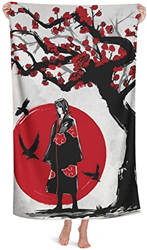 Akatsuki Strandtuch Kinder Uchiha Itachi Badetuch,Anime Großes Strandtücher Schnell Trocknendes für Jungen Reise/Strand/Sauna (140x70cm, Itachi3) von APOH