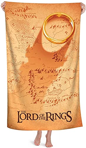 Der Herr der Ringe Strandtuch The Lord of The Rings Badetuch Mikrofaser Handtuch Strand Weiches Pflegeleicht, Sandfreies Handtuch (150x100cm, Ringe5) (180x90cm, Ringe6) von APOH