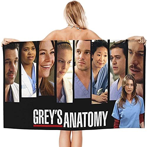 Grey's Anatomy Strandtuch Kinder Meredith Grey Fanartikel Groß Badetuch Weiches Leichtes Pflegeleicht Sandfreies Handtuch Strand (150x100cm, Grey1) von APOH