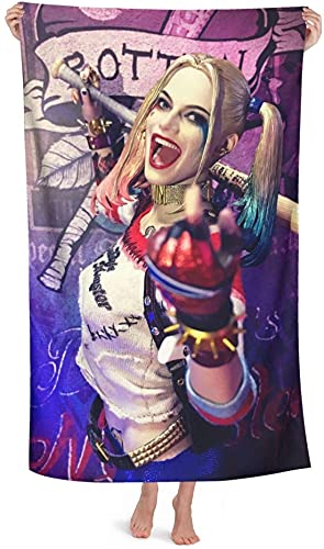 Harley Quinn Strandtuch The Joker groß Badetuch Handtuch Strand Erwachsene Beach Towel für Männer Damen Pflegeleicht Badelaken (140x70cm, Harley4) von APOH