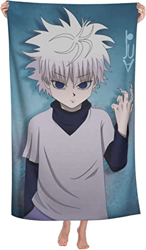 Hunter x Hunter Anime Strandtuch GON·Freecss Killua Zoldyck Mikrofaser Badetuch Schnell Trocknendes Weiches Pflegeleicht Handtuch (150x100cm, Killua5) von APOH