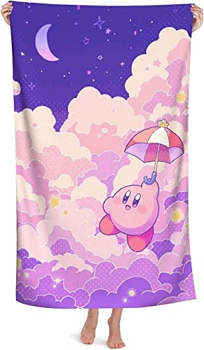 Kirby Kinder Strandtuch Mikrofaser Groß Badetuch fur Spielfans,Bunt Strandhandtuch Für Tochter Geschenke,Weich Pflegeleicht Handtuch (150x100cm, Spiel7) von APOH