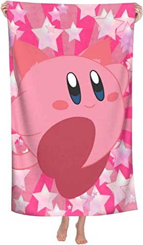Kirby Strandtuch Anime Games Kinder Badetücher Weiche Handtuch Mikrofaser Strandhandtuch Geeignet Für Jungen Mädchen Badezimmer (140x70cm, Kirby3) von APOH