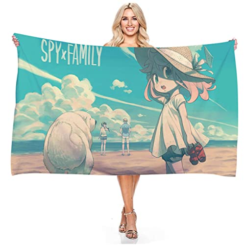 SPY FAMILY Strandtuch Anime Kinder Badetuch Anya Forger Mikrofaser Handtuch Strand,Schwimmen Fanartikel Strandtücher (200x100cm, SPY2) von APOH