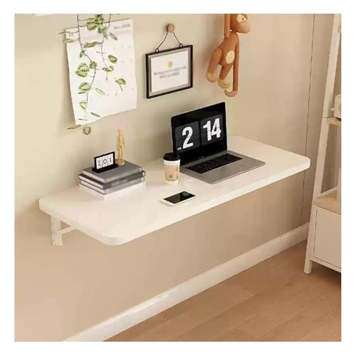 APOIUO An Der Wand Montierter Klappschreibtisch, An Der Wand Aufgehängter Tisch, Arbeitsplatten-Lagerregal, Geeignet for Restaurants, Arbeitszimmer, Balkongeschäfte(White,30x60cm) von APOIUO