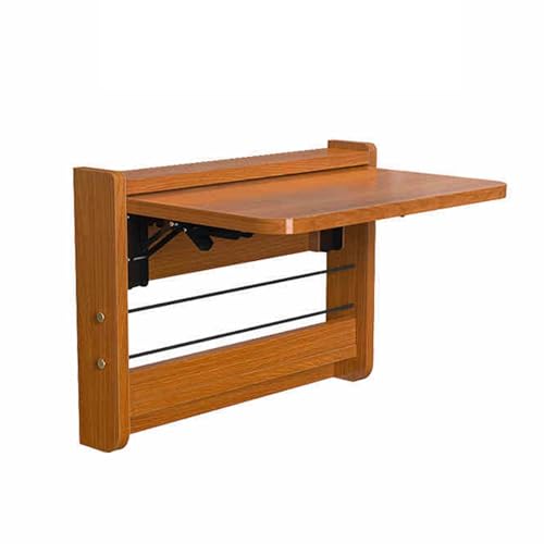 APOIUO An Der Wand Montierter Klapptisch, Klappschreibtisch Aus Massivholz for Esszimmer, Arbeitszimmer Oder Küche - Platzsparende Wandmontage(Orange,64x47cm) von APOIUO