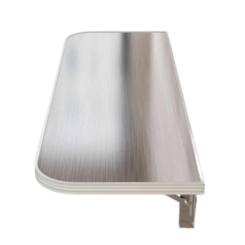 APOIUO An Der Wand Montierter Klapptisch, Klapptisch Aus Edelstahl Mit Abgerundeten Kanten, Geeignet for Kleine Räume, Esszimmer, Balkone, Schlafzimmer Und Badezimmer(100x40cm) von APOIUO