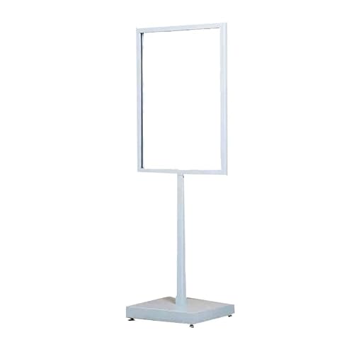 APOIUO Bodenstehender Schilderhalter, Hinweisständer, Tragbarer Plakatständer, Plakatwand-Schild for Hochzeitsshow-Werbung(White,65x90cm) von APOIUO