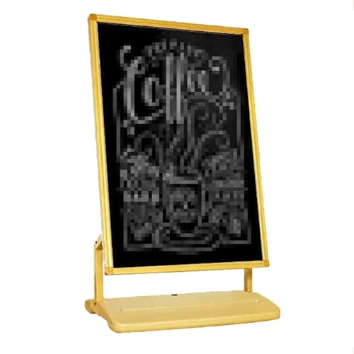 APOIUO Plakatständer Mit Zeichenbrett, Vertikaler, Bodenstehender Plakatständer, Werbeständer for Die Außenwerbung(Gold,Blackboard) von APOIUO