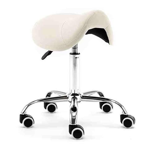 APOIUO Sattelstuhl for Die Küchentheke, Satteldrehhocker, Rollender Ergonomischer Stuhl Mit Fußstütze for Die Kosmetiker-Therapeuten-Bar(B) von APOIUO