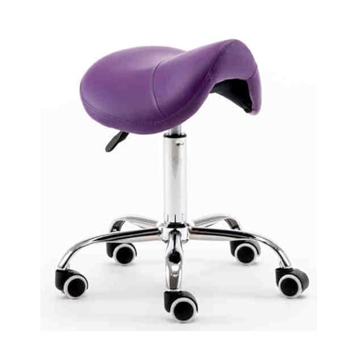 APOIUO Sattelstuhl for Die Küchentheke, Satteldrehhocker, Rollender Ergonomischer Stuhl Mit Fußstütze for Die Kosmetiker-Therapeuten-Bar(H) von APOIUO
