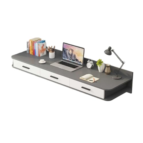 APOIUO Schwebender Schminktisch Mit Schubladen, Schreibtisch Mit 3 Schubladen, Geeignet for Wohnzimmer, Schlafzimmer, Balkon, Garderobe(Black) von APOIUO