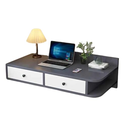 Schwebender Schminktisch, schwebender Eckschreibtisch, Büro-Computertisch, mit Doppelschubladen mit großer Kapazität, for Schlafzimmer, Balkon, Hotel-Ankleidezimmer(Black,100x40x30cm) von APOIUO