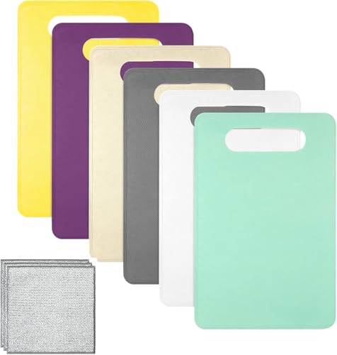 6 Stück Kunststoff Schneidebrett Rutschfest Brettchen BPA Frei Antibakteriell Schneidebretter Set Frühstücksbrettchen Küchenbrett Kunststof 29 x 19cm mit Mehrzweck Draht Geschirrspüllappen 6 Stück Kunststoff Schneidebrett Rutschfest Brettchen BPA Frei Antibakteriell Schneidebretter Set Frühstücksbrettchen Küchenbrett Kunststof 29 x 19cm mit Mehrzweck Draht Geschirrspüllappen von APOMOONS