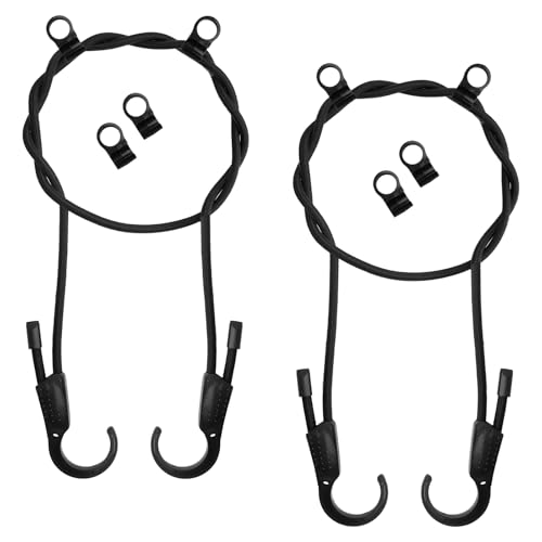 APOMOON Expander mit Haken 2 Stück, Spannseil Spanngummi mit Haken, Verstellbar Gummispanner Gummibänder Expanderseil, Spanngummis für Fahrräder Motorräder Gepäckträger Camping, Schwarz 150 cm von APOMOONS