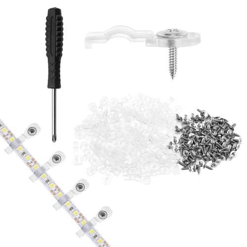 APOMOONS 100 Stück Led Strip Halterung Befestigung Led Strip Befestigung Led Streifen Halterung Led Streifen Befestigungsclips für 10mm Lichterkette Led Strip Zubehör Halterung Clips von APOMOONS