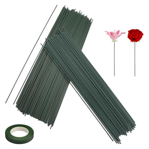 APOMOONS 150 Stück Blumendraht Grün Floristik, 2mm Blumenstamm Steckdraht Floristik mit 1 Floristenband, Floristendraht für handwerkliche Kränze Sträuße 30CM Lang APOMOONS 150 Stück Blumendraht Grün Floristik, 2mm Blumenstamm Steckdraht Floristik mit 1 Floristenband, Floristendraht für handwerkliche Kränze Sträuße 30CM Lang von APOMOONS