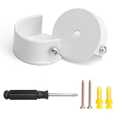 APOMOONS 2 Stück Rundrohr Halterung Gardinenstangenhalter 28mm Gardinenstange Halterung Metall Vorhangstangenhalter Wandhalterung Stangenhalterung für Vorhänge, Bäder, Schränke mit Schrauber Weiß von APOMOONS