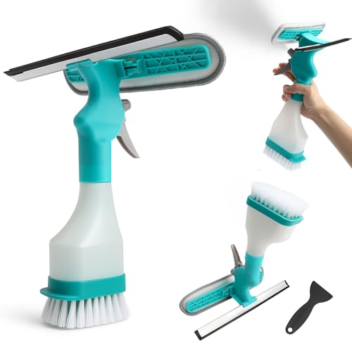 APOMOONS 4-in-1 Fensterabzieher Profi Sprühwischer, Fensterputzer Putzbürste Fensterwischer mit Sprühfunktion Window Cleaning Fensterreiniger Set mit 1 Kunststoffspatel für Dusche Küche Auto Fliesen APOMOONS 4-in-1 Fensterabzieher Profi Sprühwischer, Fensterputzer Putzbürste Fensterwischer mit Sprühfunktion Window Cleaning Fensterreiniger Set mit 1 Kunststoffspatel für Dusche Küche Auto Fliesen von APOMOONS