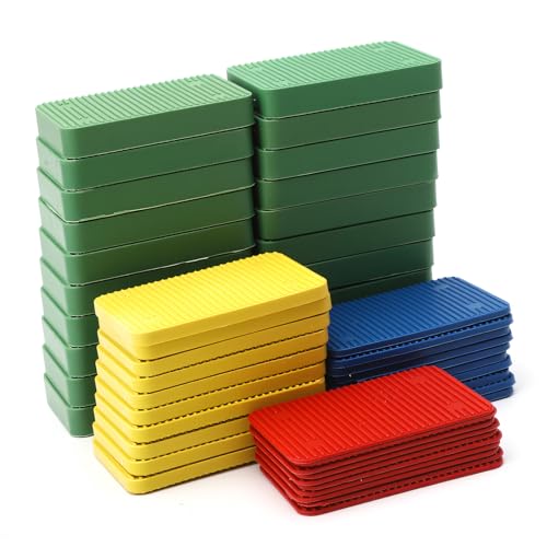 APOMOONS 50 Stück 60x40 MM Universal Abstandshalter Kunststoff Unterlegplatten Kunststoff Ausgleichsplättchen Distanzklötze Keile Unterlegplättchen Größe 10MM 20 Pcs 3MM 5MM 1,5MM Je 10 PCS von APOMOONS