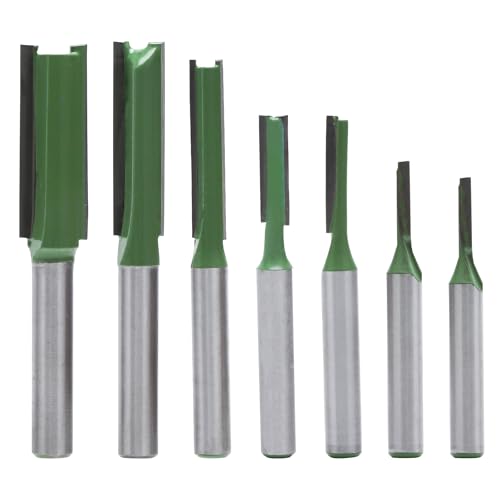 APOMOONS 7pcs Holzfräser Fräser Nutfräser 4/5/6/8/10/12mm Fräskopf für Oberfräse Holz Fräser Fräser Schaft Nutenfräser für Dichteplatte Massivholz Holz Schneiden Nutfräsen von APOMOONS