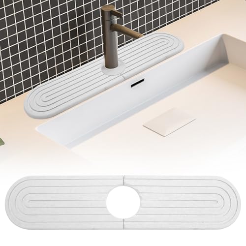 APOMOONS Abtropfmatte Spüle Wasserhahn Spritzschutz, Wasserhahn Matte,Stone Mat Wasserhahnschutz & Abtropfmatte Wasserhahnmatte Sink Mat für Küche und Badezimmer Inklusive Sandpapier Hellgrau 45x10cm APOMOONS Abtropfmatte Spüle Wasserhahn Spritzschutz, Wasserhahn Matte,Stone Mat Wasserhahnschutz & Abtropfmatte Wasserhahnmatte Sink Mat für Küche und Badezimmer Inklusive Sandpapier Hellgrau 45x10cm von APOMOONS