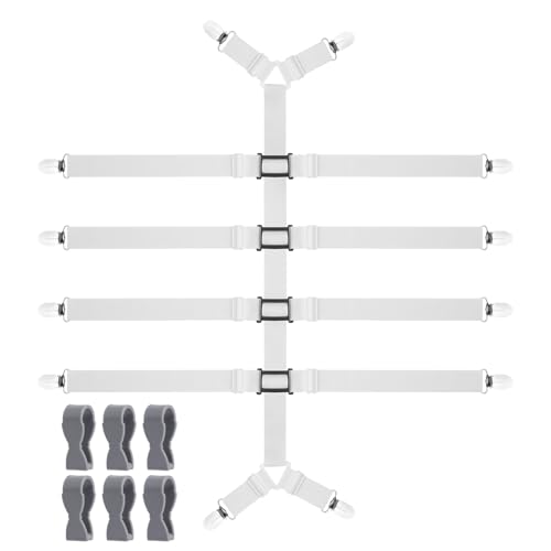 APOMOONS Bettlakenspanner Verstellbar mit Metallclip Spannbettlaken Spanner mit 6 Nadellose Quilt-Halteklammern Spanngurte Halter für Bettlaken Betttuchspanner Matratzenspanner für Matratze Oder Sofa APOMOONS Bettlakenspanner Verstellbar mit Metallclip Spannbettlaken Spanner mit 6 Nadellose Quilt-Halteklammern Spanngurte Halter für Bettlaken Betttuchspanner Matratzenspanner für Matratze Oder Sofa von APOMOONS