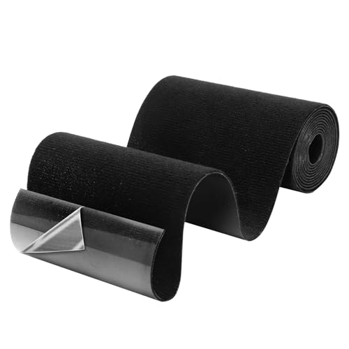 APOMOONS Gewebe-Reparaturband Wasserdicht Reparaturflicken Waschbar Stoffklebeband In Nylon für Markise Zelt Stoff Daunenjacke Segeltuch Reparaturband Flicken für Möbel mit Schere (Schwarz, 10cm×1.6m) von APOMOONS