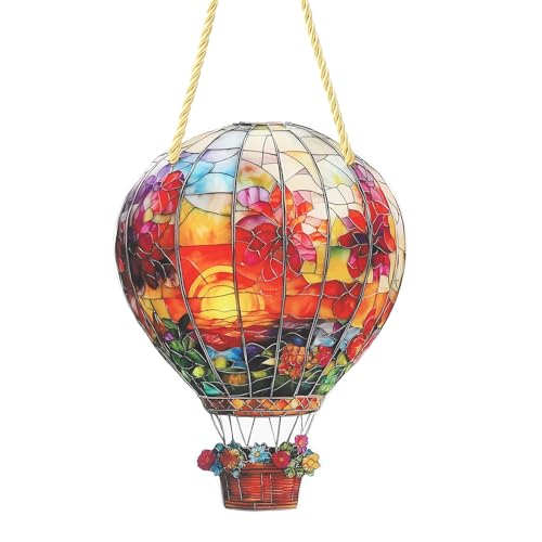 APOMOONS Heißluftballon Deko aus Acryl, Heißluftballon Geschenk mit Schlüsselband, Weihnachten Deko, Innenfensterdekoration Gartendeko für Draußen APOMOONS Heißluftballon Deko aus Acryl, Heißluftballon Geschenk mit Schlüsselband, Weihnachten Deko, Innenfensterdekoration Gartendeko für Draußen von APOMOONS