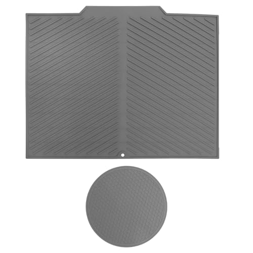 APOMOONS Silikon Abtropfmatte Geschirr mit 1 Runde Spülbeckenmatte, Faltbar Spülmatte Abtropfmatte Hitzebeständig Silikonmatte Küche Abtropfschale für Spüle für Geschirr, Töpfe, Becher APOMOONS Silikon Abtropfmatte Geschirr mit 1 Runde Spülbeckenmatte, Faltbar Spülmatte Abtropfmatte Hitzebeständig Silikonmatte Küche Abtropfschale für Spüle für Geschirr, Töpfe, Becher von APOMOONS