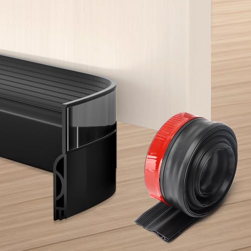 APOMOONS Türdichtung Unten Selbstklebend, 1m Tür Zugluftstopper für Türen, Silikon Tür Dichtung Unten, Luftzugstopper für Türen, Türbodendichtung für Schallschutz Windschutz Staubschut Kälteschutz von APOMOONS