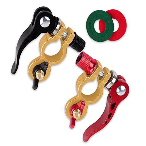 Polklemmen Autobatterie 12V 2 Stk Batterieklemmen polklemme Schnellverschluss Batterie Polklemmen mit Korrosionsschutzpad Messing batteriepolklemmen für PKW, Transporter, Schiffe, Wohnmobile 12/24/60V von APOMOONS