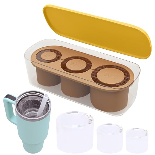 EiswüRfelform Silikon Mit Deckel EiswüRfelbehäLter Mit Deckel EiswüRfelform für Stanley Ice Cube Tray EiswüRfelform Groß Silikon EiswüRfelform EiswüRfelformen Eisform für Stanley Cups Grün (braun) von APOMOONS