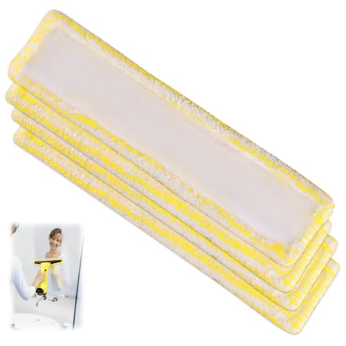 APOMOONS Ersatzmikrofaser für Kärcher 4 Stück Mikrofaser Wischbezug Fenstersauger zubehör Pads für Kärcher WV2 WV5 WV6 Plus Premium WV50 WV6 WV70 WV75 WV55 WV60 2.633-130.0 von APOMOONS
