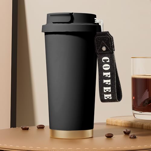 Kaffeebecher to go BPA-freier Travel Mug 0.53 L Schwarz Flip Straw Thermobecher Edelsthal mit Strohhalm Doppelwand Isoliert Travel Mug thermobecher kaffee to go thermosbecher mit Deckel Auslaufsicher Kaffeebecher to go BPA-freier Travel Mug 0.53 L Schwarz Flip Straw Thermobecher Edelsthal mit Strohhalm Doppelwand Isoliert Travel Mug thermobecher kaffee to go thermosbecher mit Deckel Auslaufsicher von APOMOONS
