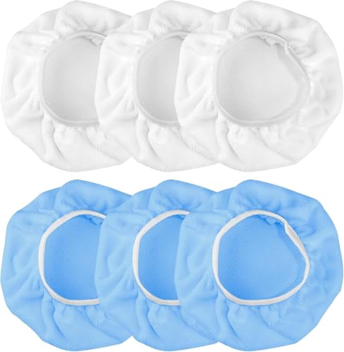 Polierhauben-Set 6 Stück Mikrofaser Polierhauben kompatibel mit Einhell Akku-Autopoliermaschine CE-CB 18/254 Li & Einhell CC-PO 90 für 220mm-250mm Poliermaschinen Blau und Weiß von APOMOONS