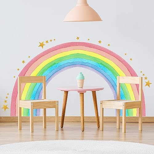 Wandtattoo Wandaufkleber Wandsticker Große Regenbogen Kinderzimmer Babyzimmer Kind Baby Mädchen Wandsticker Wandbild Wanddeko Selbstklebend für Kinderschlafsaal Deko Bohomian Babyzimmer von APOMOONS