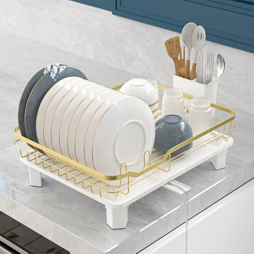 APPASO Abtropfgestell Geschirr, platzsparender Abtropfgestell, Geschirrständer für die Küchentheke, langlebiger Küchen-Geschirrabtropfgestell mit Besteckhalter Edelstahl Hellgold APPASO Abtropfgestell Geschirr, platzsparender Abtropfgestell, Geschirrständer für die Küchentheke, langlebiger Küchen-Geschirrabtropfgestell mit Besteckhalter Edelstahl Hellgold von APPASO