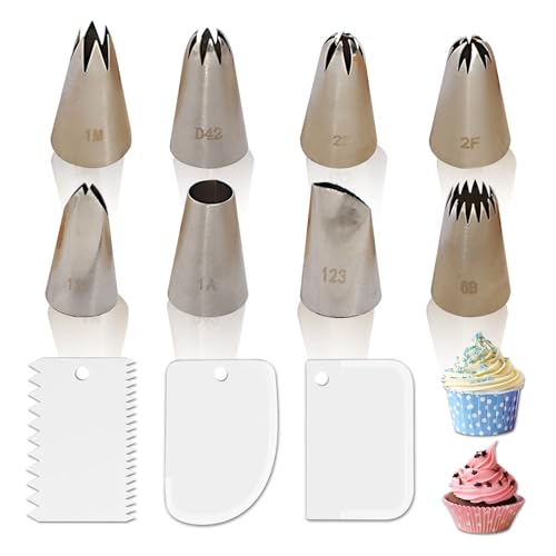 APPCXOKL 8er-Pack Hochwertiges Backset mit großen Spritztüllen und Cremespatel - Perfekt für professionelle oder DIY-Enthusiasten von APPCXOKL