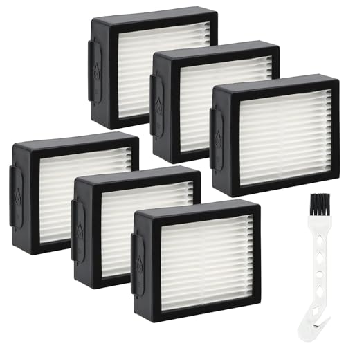 HEPA Roomba Filter Ersatz für iRobot Roomba E I & J Serie Staubsauger i7 i7 Plus j7 E5 E7 Roboterstaubsauger, 6 Stück Roomba Filterersatz + 1 Bürste von APPLIANCEMATES