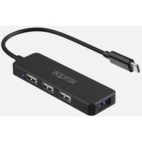 Approx - hub 3 anschlüsse usb 2.0 + 1 anschluss usb 3.0 typ c schwarz von APPROX
