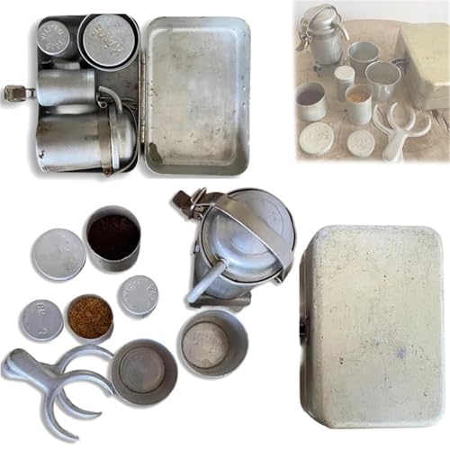 APRILADY Extra seltenes Vintage-Camping-Kaffeeset, 2025 New Vintage Nostalgie Espresso & Pour Over Set, Tragbare Reise Outdoor Kaffee Serviersets, Nostalgie Geschenk für Kaffeeliebhaber Sammler von APRILADY