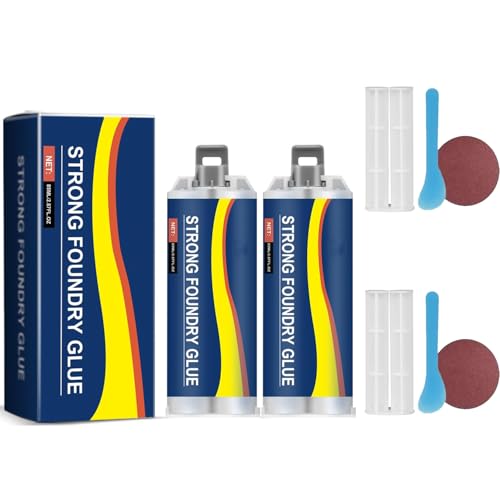 Strong Foundry Glue for Metal, Metal Repair Glue, Strong Casting Welding Filler, High Temperature Resistant Casting R-epair, Premium Liquid Welding Filler for M-etal Defects and Repairs 85ml (2) von APRILADY