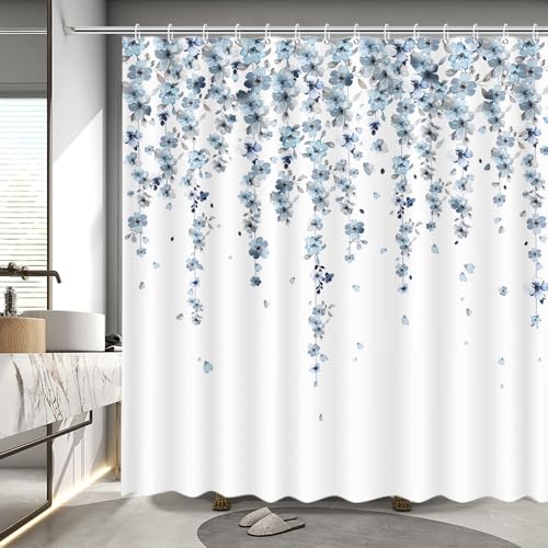 APROPHIC Duschvorhang Blumen 180 x 180cm Duschvorhänge Blaue Flowers Badezimmer Duschvorhang, Kunst ästhetik Badevorhang, Polyester Wasserdicht Badezimmer Vorhang mit 12 Hakn APROPHIC Duschvorhang Blumen 180 x 180cm Duschvorhänge Blaue Flowers Badezimmer Duschvorhang, Kunst ästhetik Badevorhang, Polyester Wasserdicht Badezimmer Vorhang mit 12 Hakn von APROPHIC